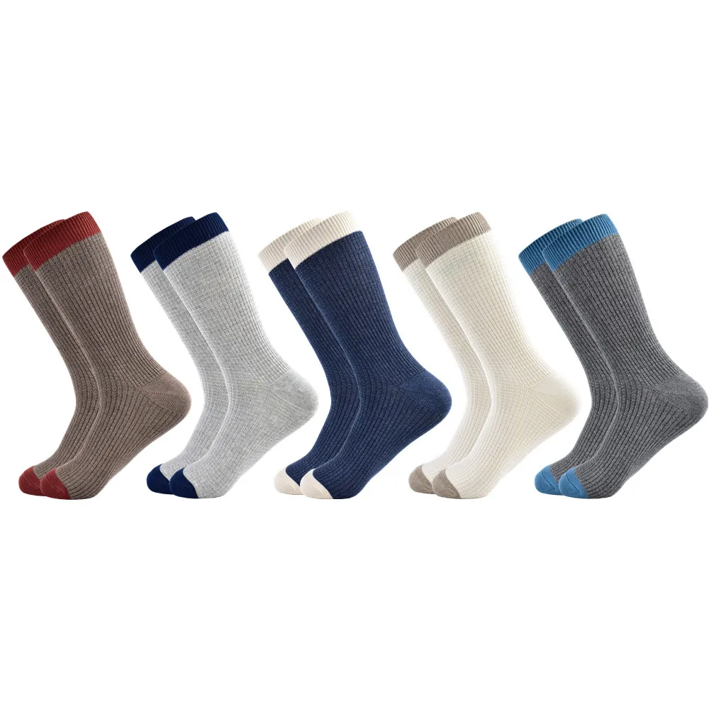 5 pairs of socks Мужские носки Харадзюку, стандартные классические носки, новые носки, деловые повседневные хлопковые подарки для мужчин - Color: 5 pairs of socks