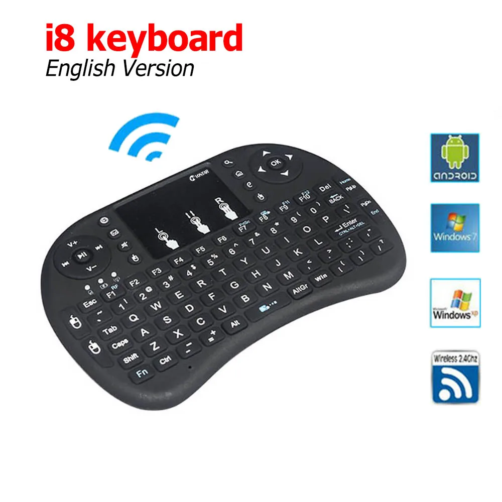 Подсветка H9 I8 + 2 4 г Беспроводной Английский Русский Иврит Клавиатура с