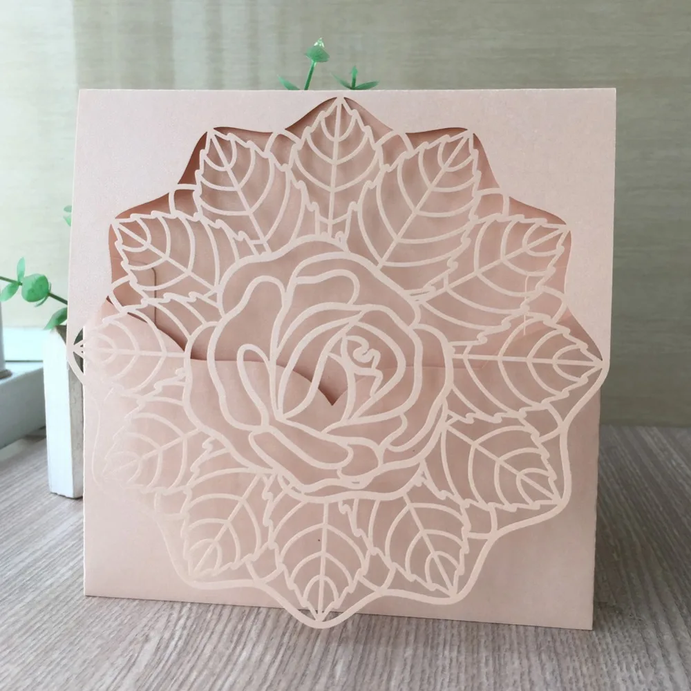 

35pcs/lot Romantic Chic Lace Rose Invitation Card For Wedding Engagement Brithday Party Graduation Competition