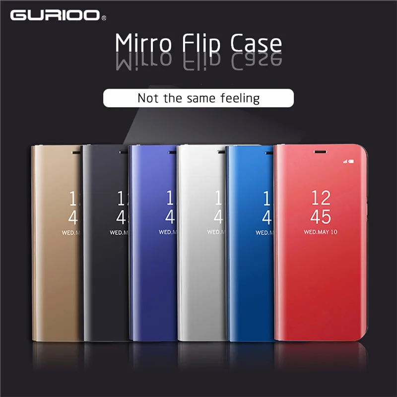 Gurioo модная зеркальная кобура откидной кронштейн защитная чехол для iPhone 6 6 S 7 8 9 Plus X 360 Полное покрытие задняя крышка-чехол для телефона
