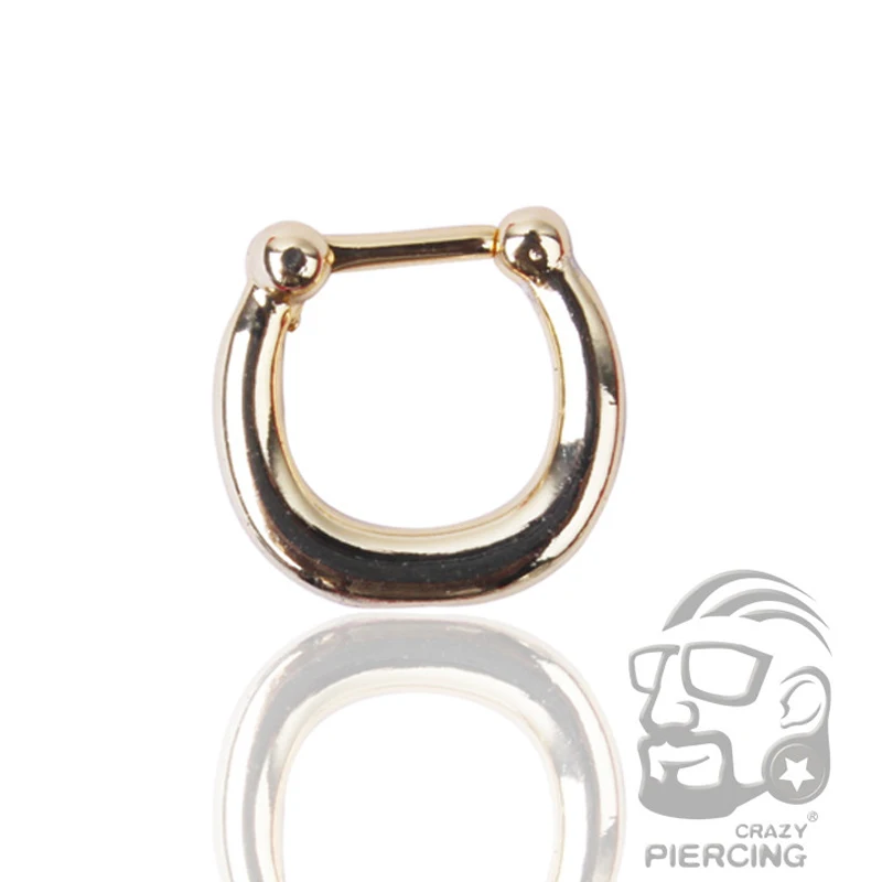 1 шт. позолоченная перегородка кольцо-кликер вешалка зажим на не Пирсинг нос