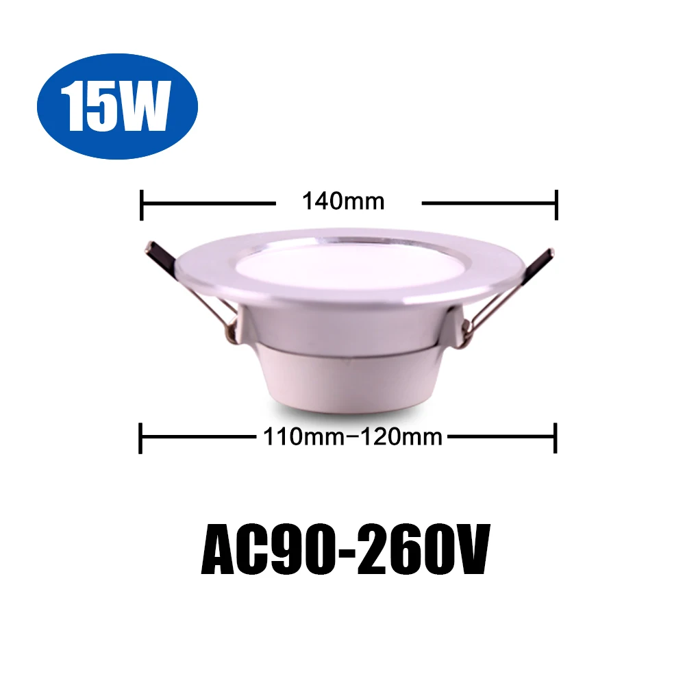 15W AC90-265V Светодиодный светильник, светодиодные потолочные лампы, 6 Вт, 10 Вт, 12 Вт, 15 Вт, светодиодный светильник, Lamparas, для спальни, кухни, внутреннего освещения, AC 110 В, 220 В, 230 В, 240 В - Испускаемый цвет: 15W AC90-265V
