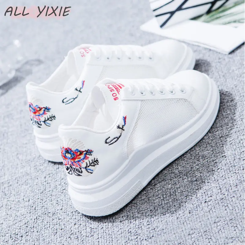 Женские кроссовки на платформе ALL YIXIE Белые Повседневные вулканизированной