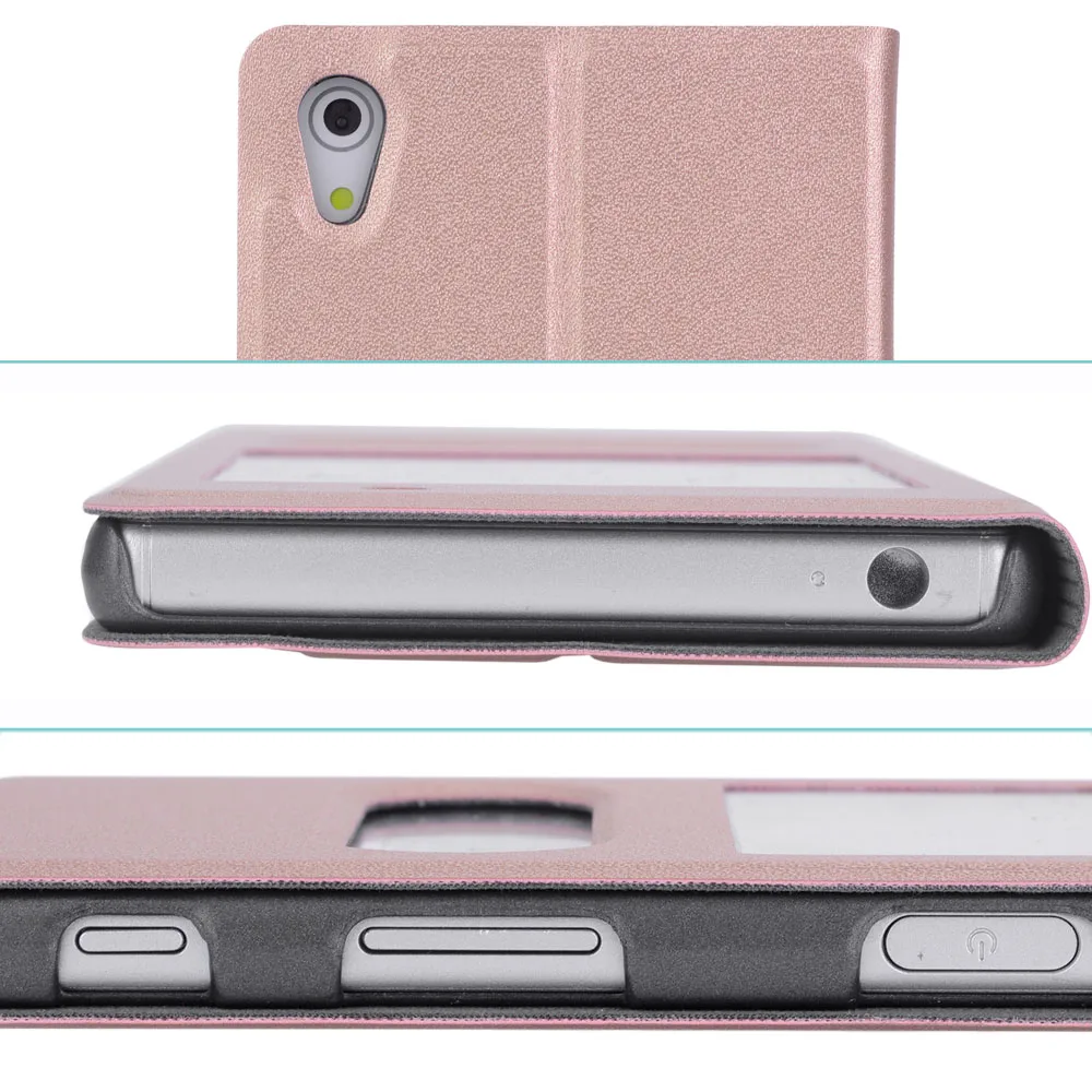 Кожаный чехол с откидной крышкой для sony Xperia Z5 Z 5 E6603 E6653 Dual E6683 E6633 5,2 дюймов с окошком сенсорного экрана чехол для телефона