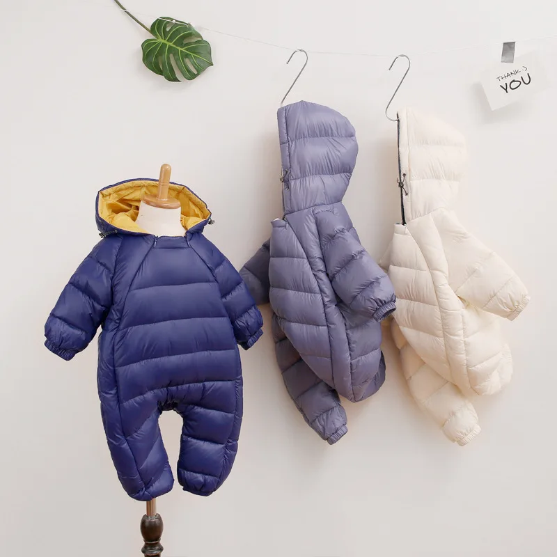 Детские комбинезоны для новорожденных мальчиков и девочек толстый теплый зимний
