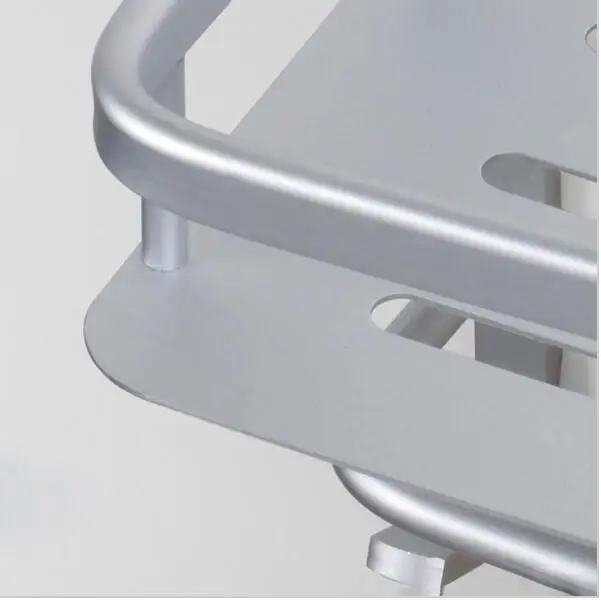 Двухслойная полка для ванной комнаты алюминиевая квадратная Полка полотенец