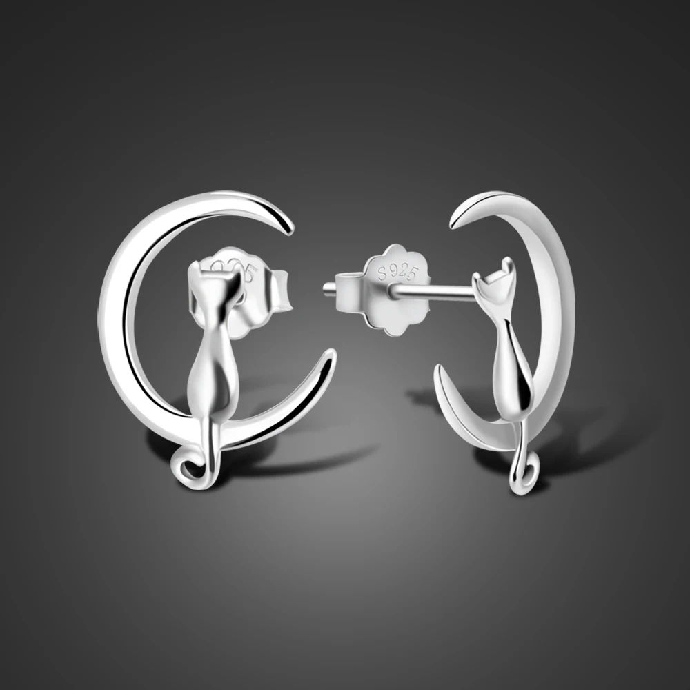 Новая мода 925 пробы серебро крошечные кролик редис мультфильм серьги-гвоздики с животными для Для женщин школы для девочек Подарки на день рождения вечерние