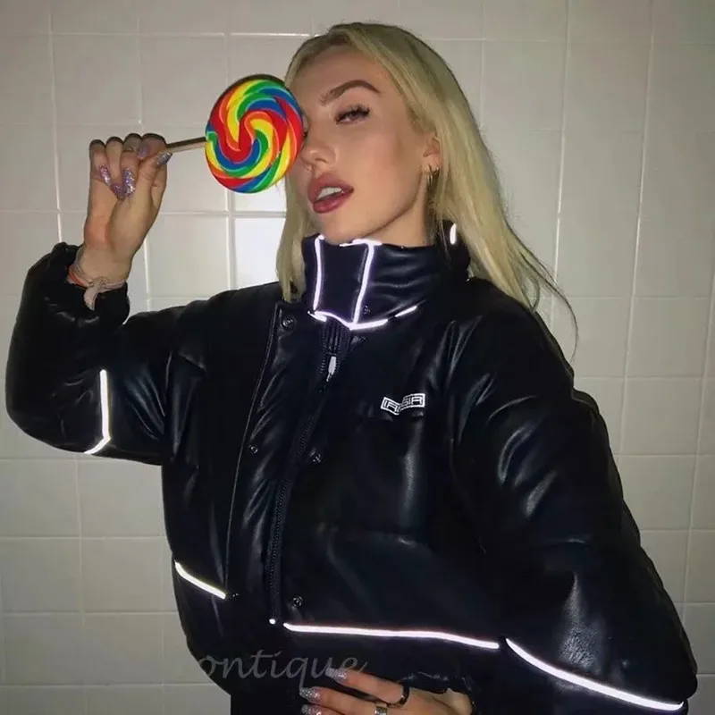 Новинка 2018 Брендовые женские пальто уличные парки из искусственной кожи зимние