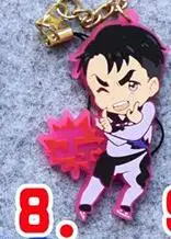 1 шт. аниме брелок Yuri On Ice Victor Nikiforov Katsuki JJ Otabek, забавный резиновый брелок для телефона - Цвет: 8