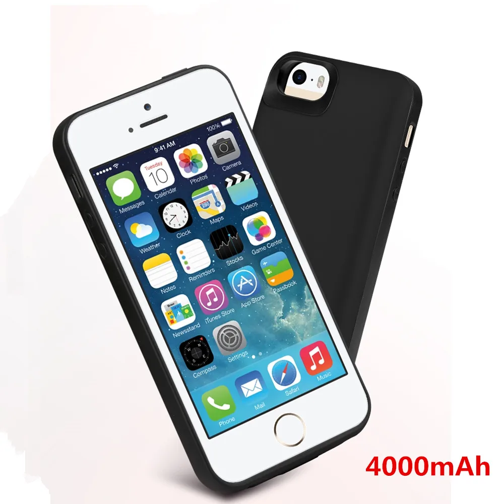 4000 мАч силиконовый ударопрочный аккумулятор чехол для iphone 5 5s se зарядки Внешняя