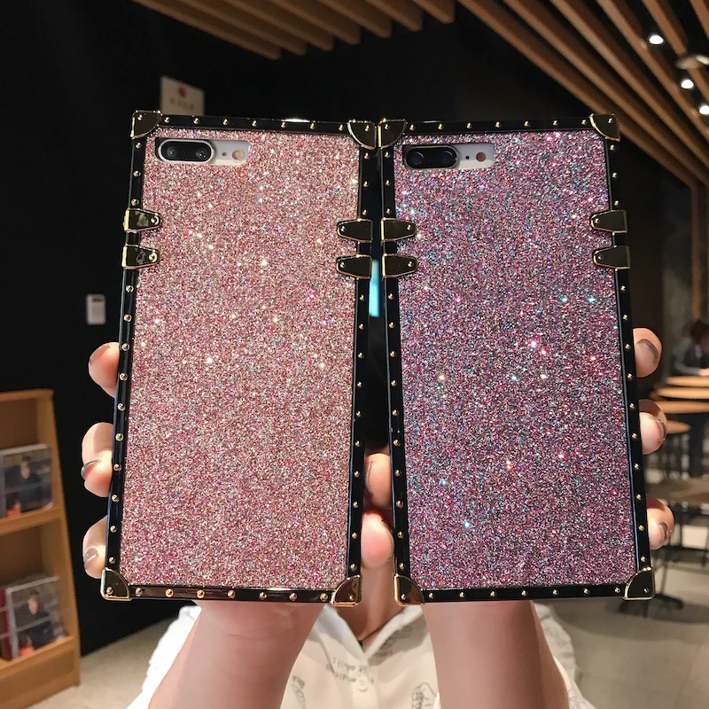 Модный квадратный блестящий чехол для телефона Samsung galaxy s9plus s9 s8plus s8 note 9