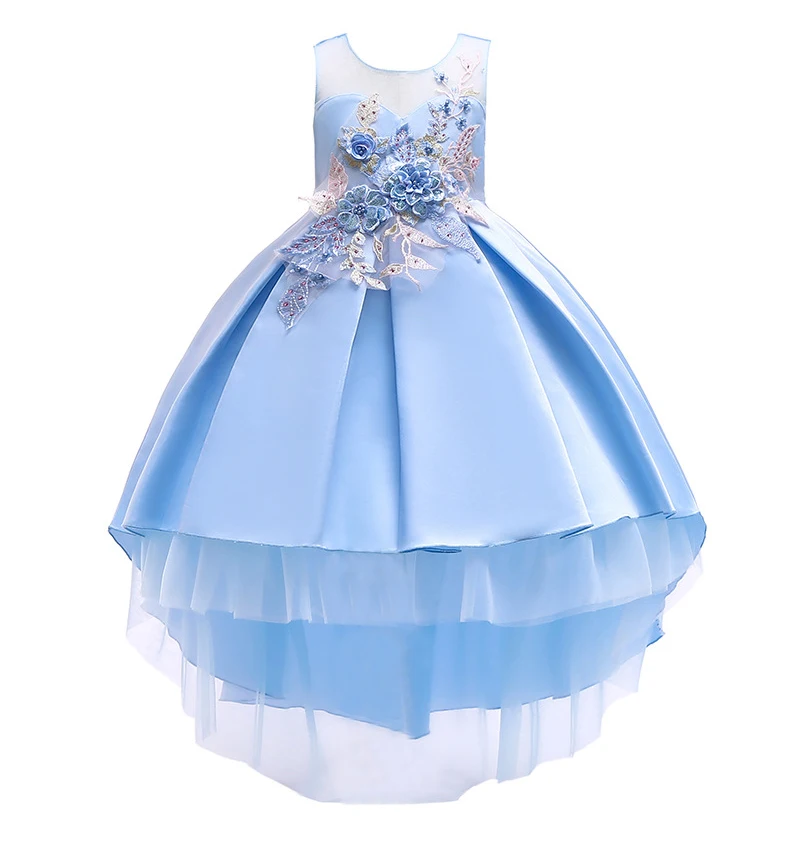 Girls Dress Appliques Flower For Party birthday Present Christmas Princess Ball Gown Children Clothing | Детская одежда и обувь