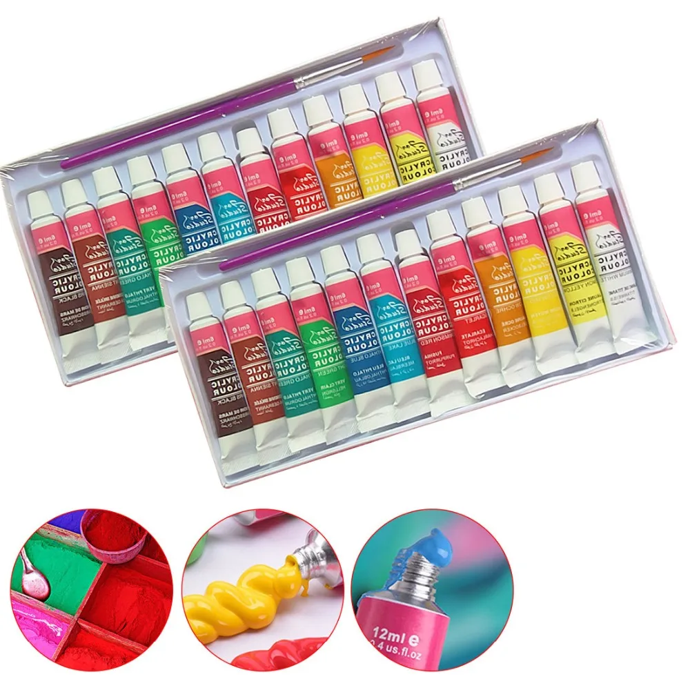 12 видов цветов профессиональный набор акриловых красок ручная роспись
