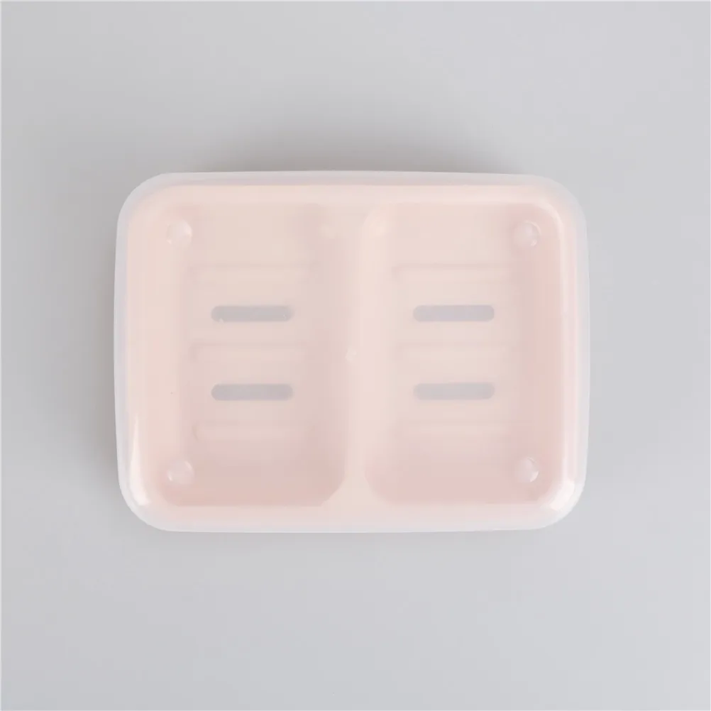 

Bathroom Accessories Plastic Double Soap Dishes Soap Dish Drain Soapbox With Cover Soap Dish Box Soap Holder