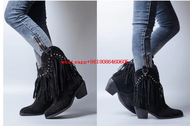 Женская обувь знаменитости Choudory ботинки из овечьей кожи серые замшевые