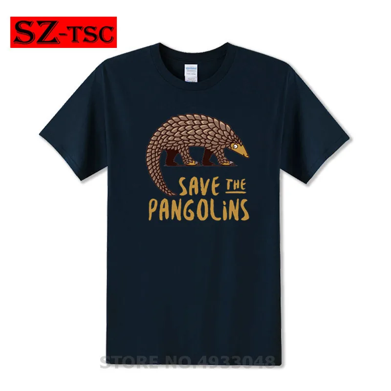 Футболка Save the Pangolins мужские рубашки с рисунком панголина высокое качество