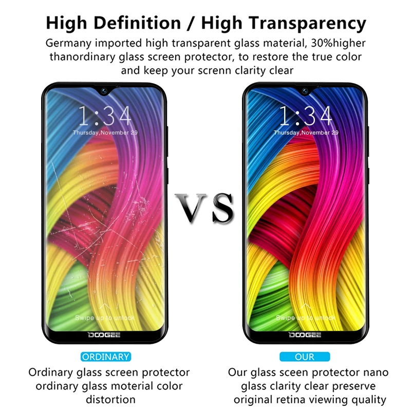 Закаленное стекло Для Doogee Y8 Защитная пленка для экрана X100 N10 S90 X11 Y7 X70 X50 X53 BL12000 BL9000