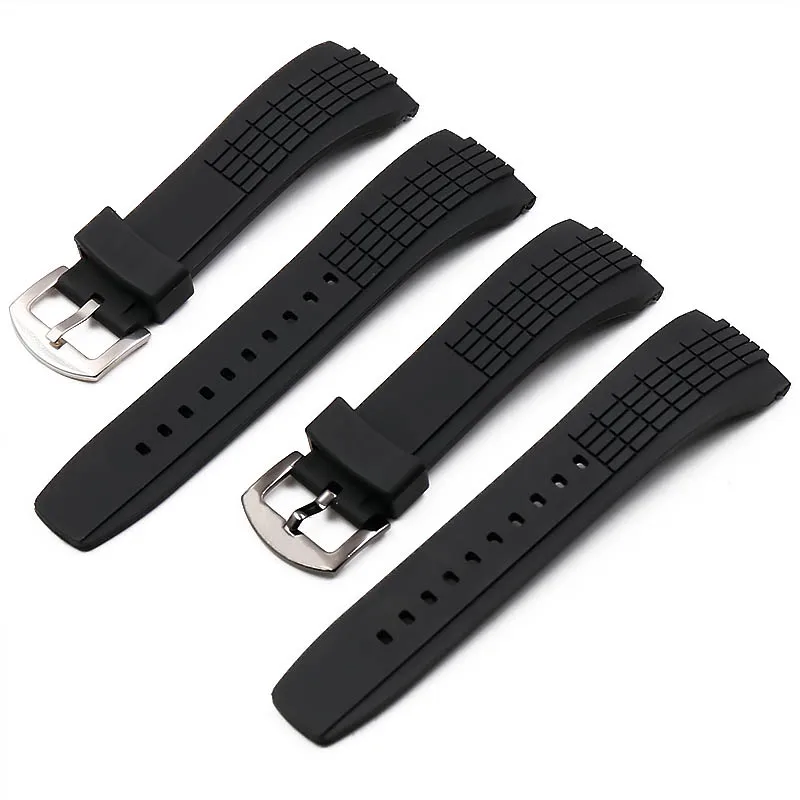 Silicone strap men's watch accessories pin buckle 26mm for SeikoVELATURA series outdoor sports waterproof rubber strap women