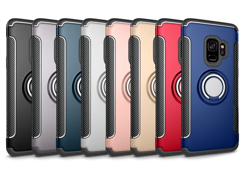 For Samsung Galaxy S9 plus Case Cases Hard PC+Soft TPU Ring Adsorption Cover for Back Armor | Мобильные телефоны и