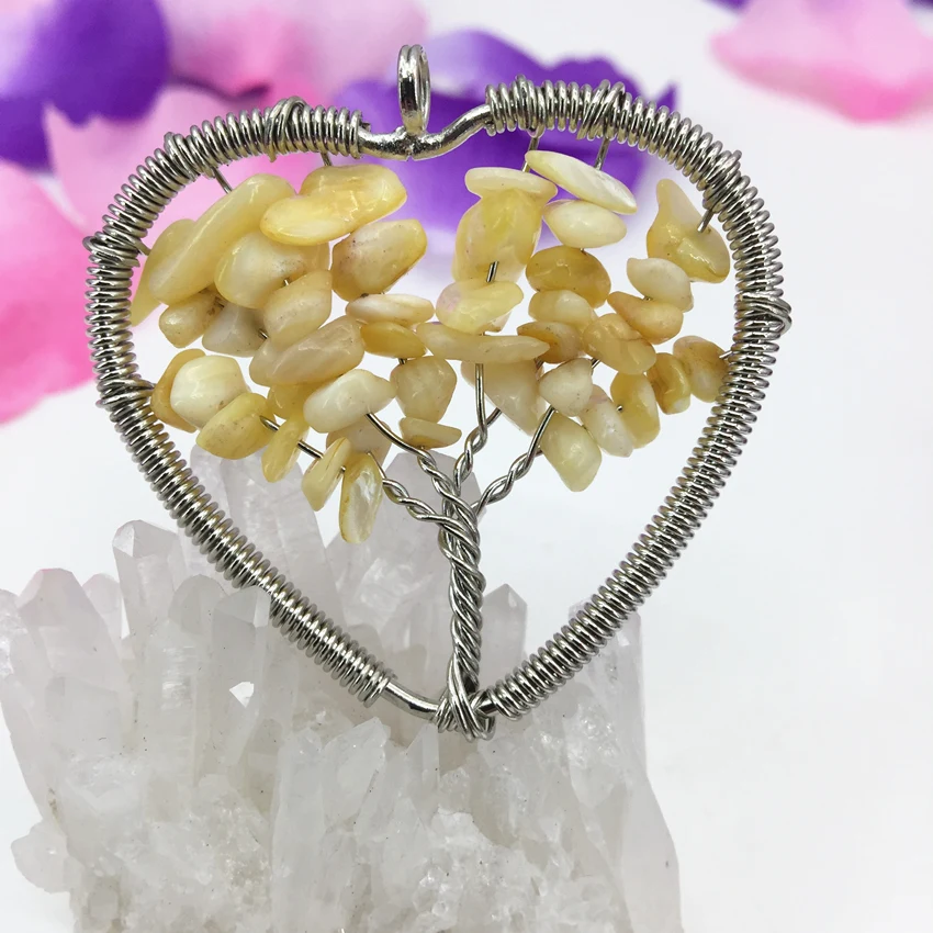 6 стилей подвески для женщин 50 мм проволока обмотка дерево жизнь сердце кулон