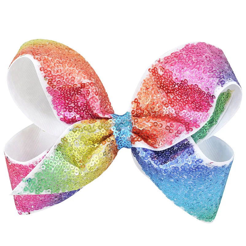 6 дюймов Большая заколка для волос с блестками из корсажной ленты банты заколки