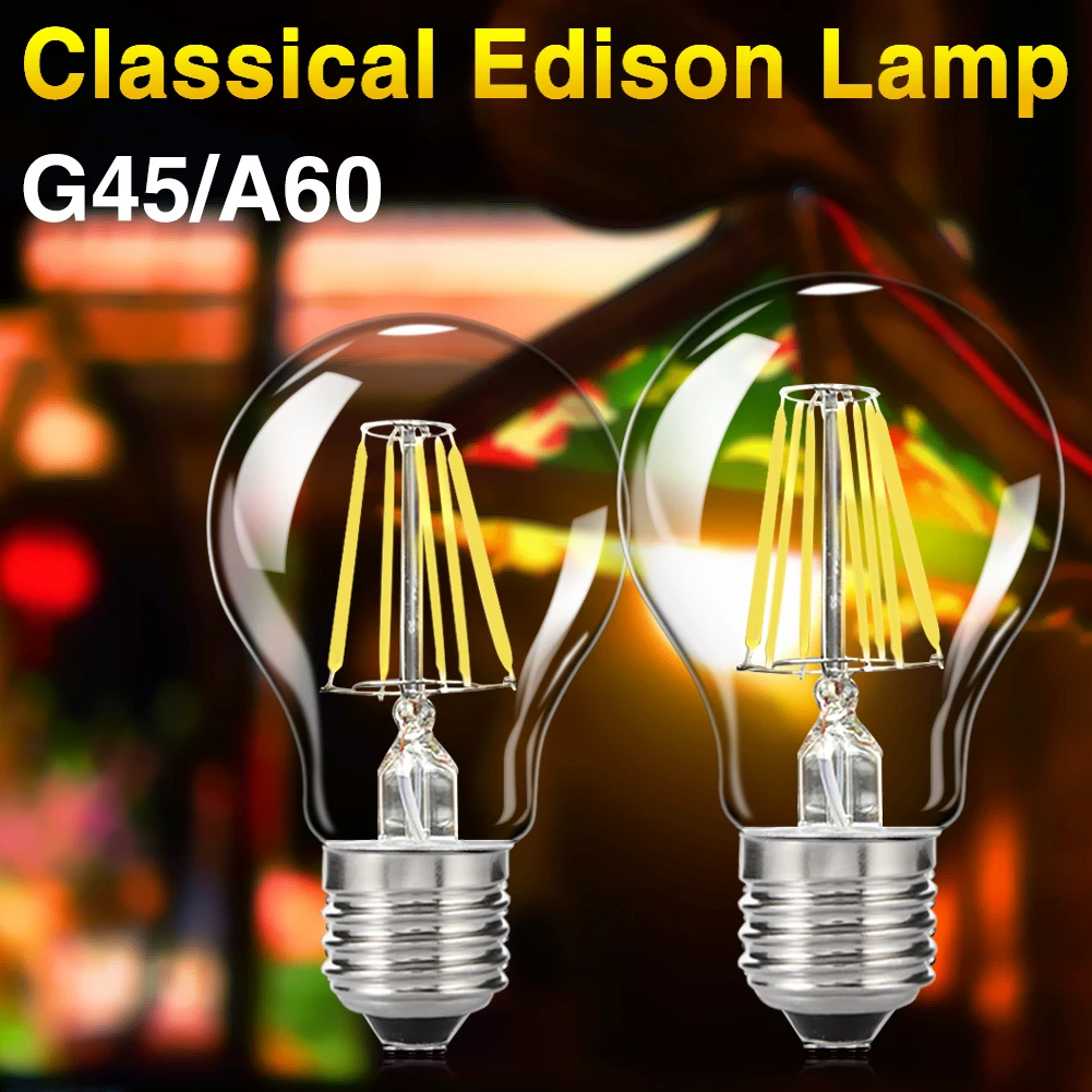 A60 E27 диммер 16 Вт Edison нити початка светодио дный лампы Винтаж круглый огни холодный белый лампы 110 В 120 В Эдисон Ретро 220 В 230 В 240 В