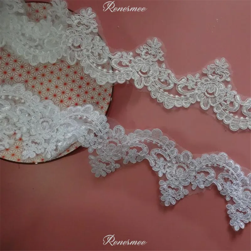 Изысканный 2 ярда Белый/цвет слоновой кости цветок венецианская Венецианская