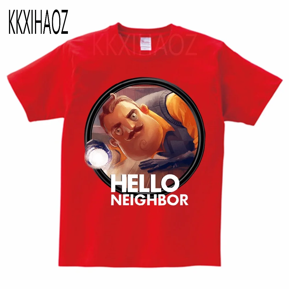 Женская модная игровая футболка для подростков летние футболки в стиле Hello Neighbor