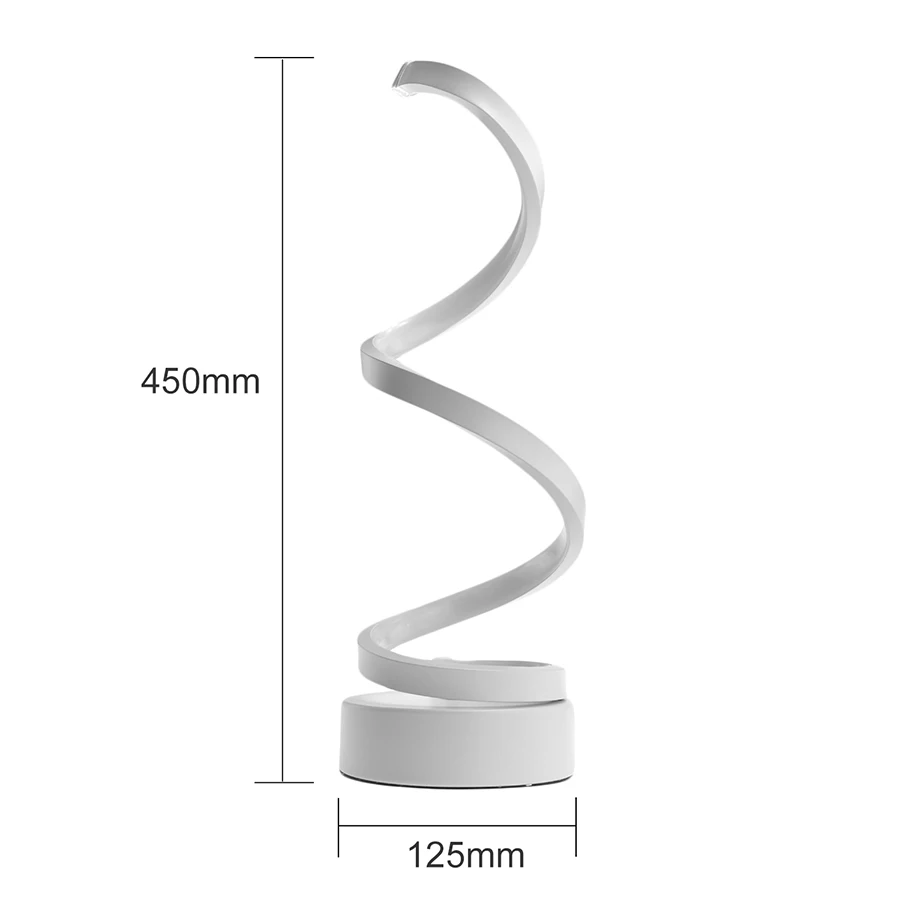 Modern 24W Curved LED Table Lamp Bedroom Reading Desk Light Bedside Study Eye Protect US/EU Plug Dimmable AC110V-220V | Лампы и