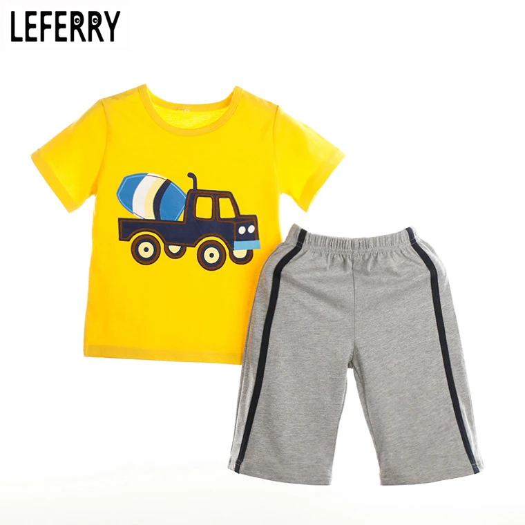 1-7 Years Old Kids Boy Summer Set Cotton Shorts + T Shirt Children Boys Clothing Baby Sports Suit Clothes |