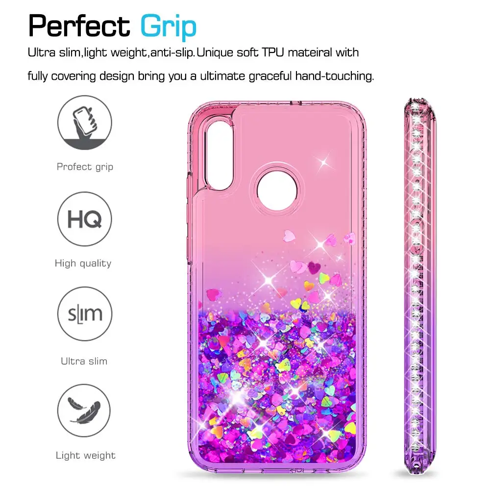 Case For Huawei Honor 10 Lite 7C 7A Y5 Y6 2018 Diamond Glitter Gradient Quicksand for Mate 20 Pro P Smart 2019 | Мобильные телефоны