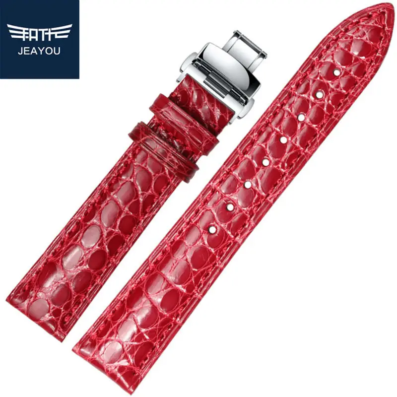 Relógio de Pulseira para as Mulheres de Boa Qualidade para Tissot Jeayou Jacaré Real Mido Casio Branco Vermelho Rosa Azul 20mm –