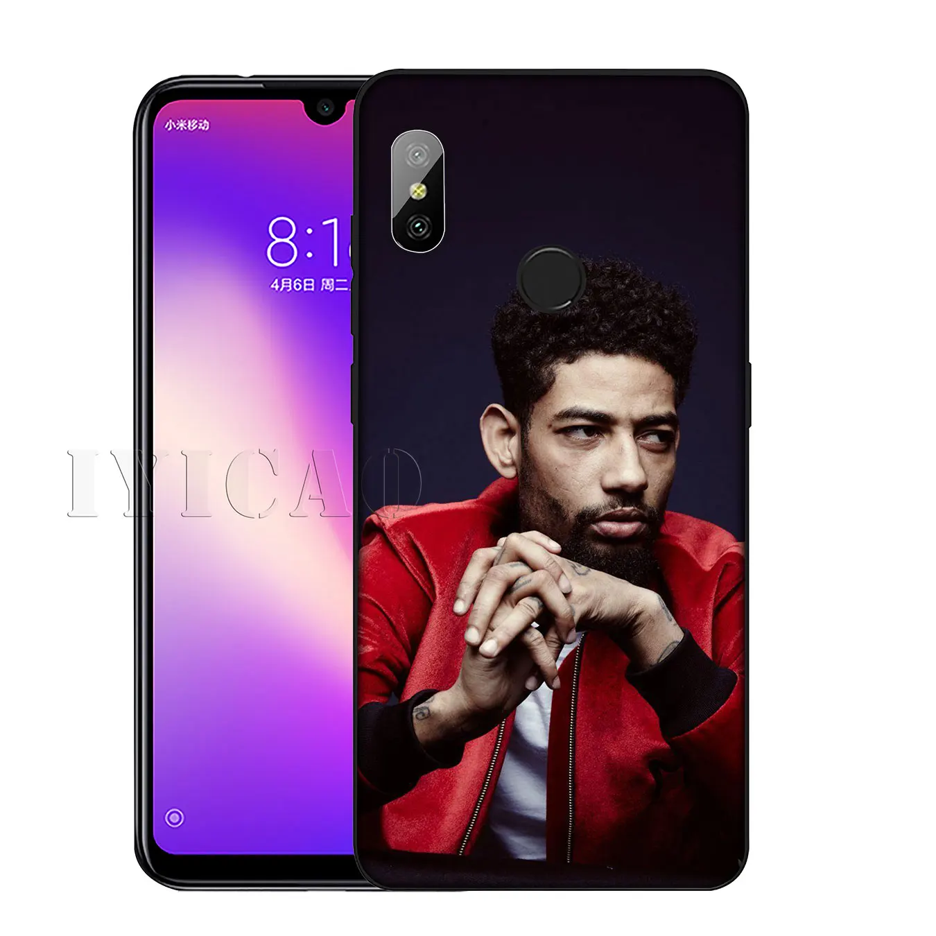 IYICAO Pnb Rock Soft Silicone Phone Case for Xiaomi Redmi K30 K20 8A 7A 6A 5A S2 GO Note 8 8T 7 5 6 Pro Black TPU Cover |