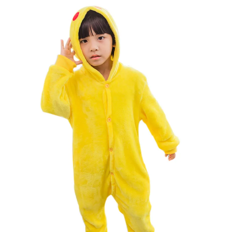 Flannel Hoodie Pajamas Kigurumi Costume For Kids Children Unisex Winter Home Cartoon Pyjama Anime Onesie Women Sleepwear Pijama |