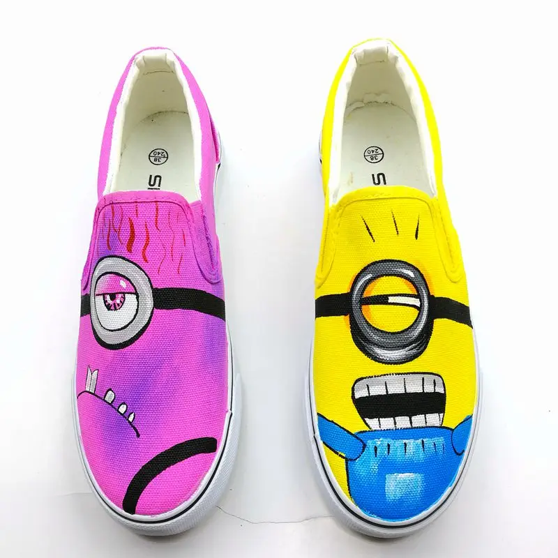 Женская обувь сезон весна 2020 года парусиновая с ручной росписью в стиле Рианны