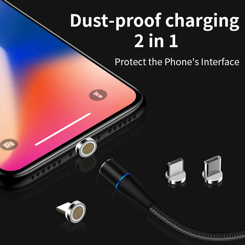 Usb Магнитный кабель для мобильного телефона 3A зарядное устройство Micro USB Type C IPhone X