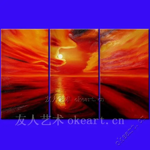 Бесплатная доставка Удивительный закат красный день декоративная Импрессионизм