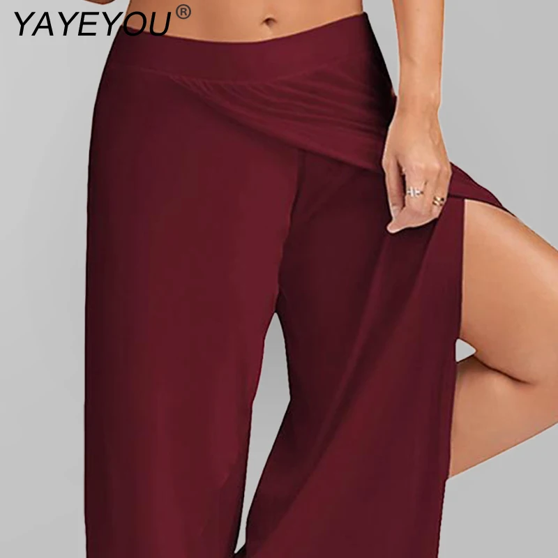 Новинка 2020 сексуальные женские штаны со средней талией широкие брюки с цветочным