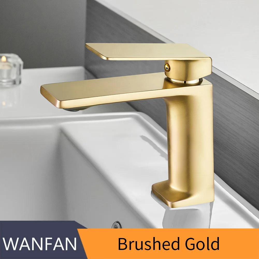 Brushed Gold Смеситель матовый Никель кухонный кран Torneiras Ванная комната раковина кран с одной ручкой на одно отверстие кран бассейна кран смеситель для горячей и холодной воды кран 9922 - Цвет: Brushed Gold