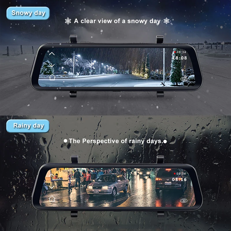 Двойной объектив поток зеркало заднего вида Dvr видеорегистратор avtoregistrator 10 IPS