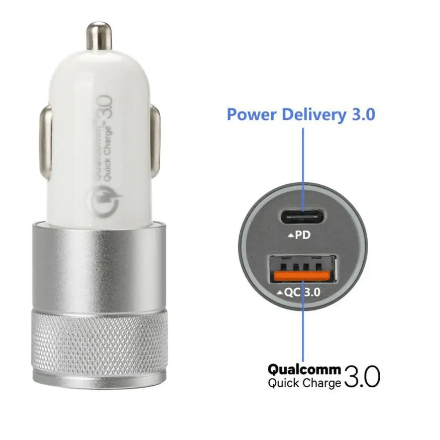 Fest отправка Type C_PD из алюминиевого сплава QC3.0 LED полупрозрачный дисплей двойной USB