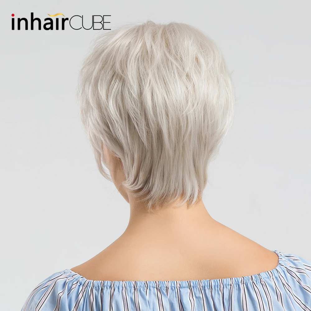 INHAIR CUBE синтетические волосы натуральные волнистые короткие парики с челкой