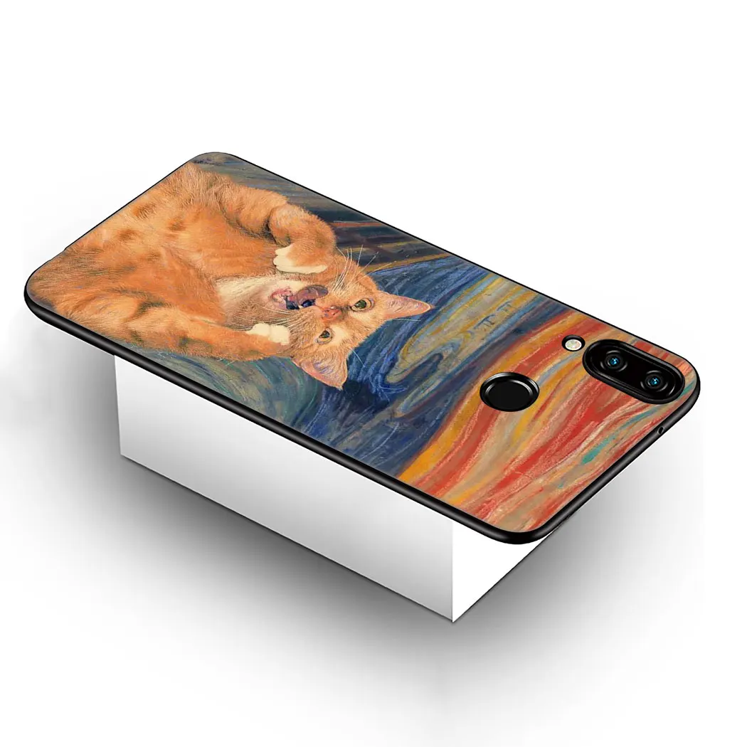 IYICAO Famous painting Orange cat Soft Phone Case for Huawei Mate 10 20 Lite Pro Nova 2i 3 3i 4 Cover |