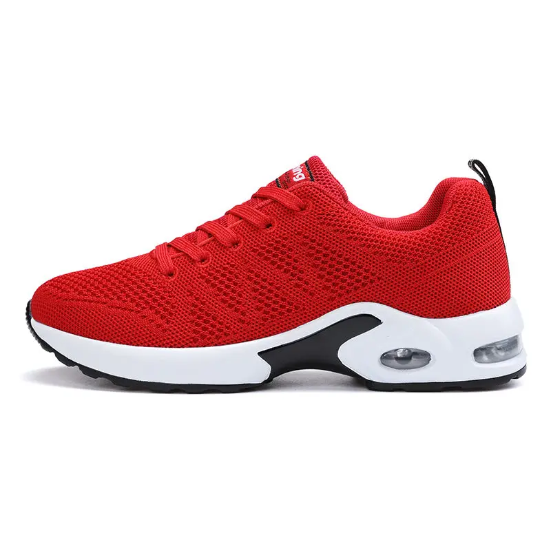 Red running shoes Новинка; кроссовки; женские кроссовки для бега с дышащей сеткой; женская спортивная обувь с амортизацией; женская прогулочная обувь; Zapatos; женская спортивная обувь; 8,5 - Цвет: Red running shoes