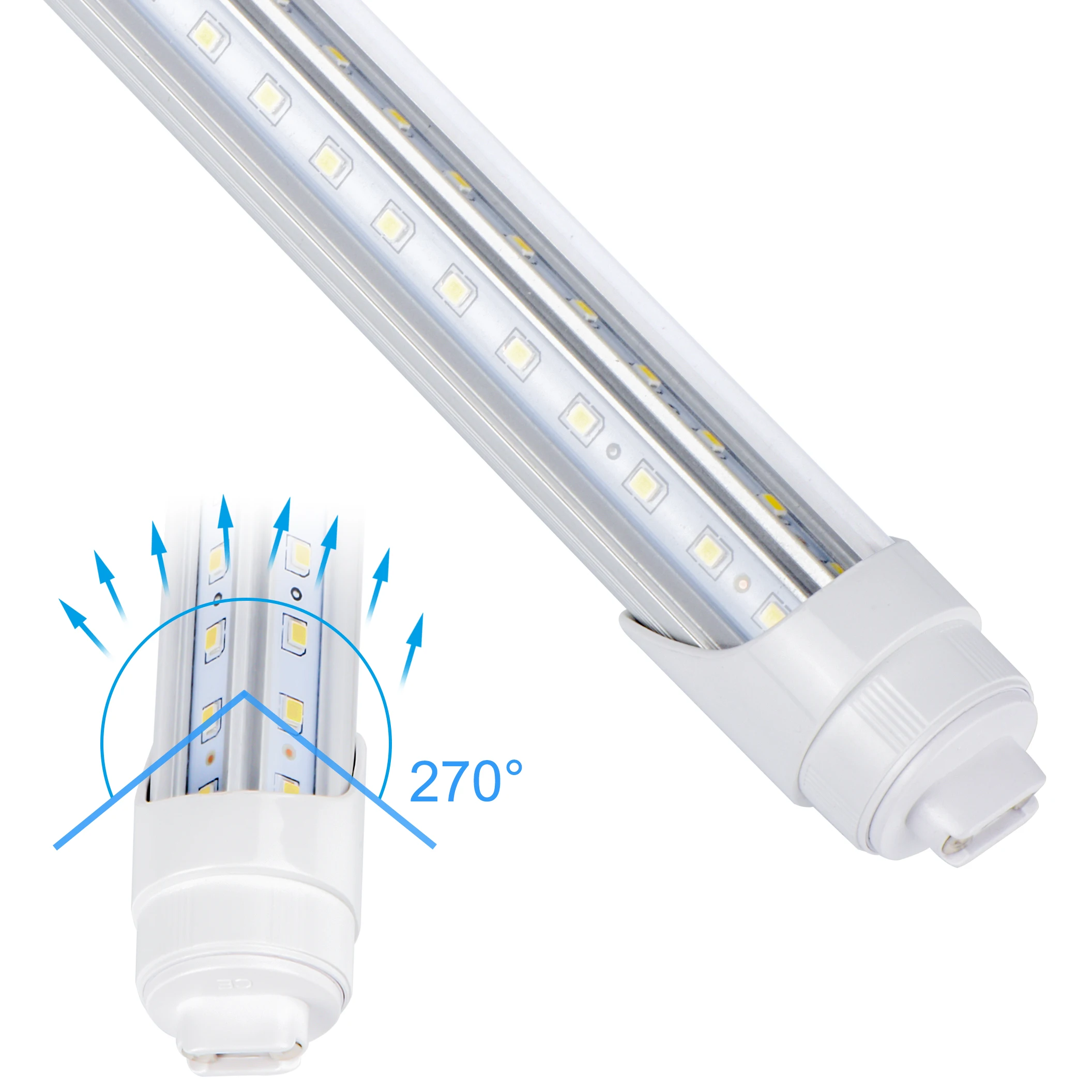 T8 Led Light Tube 8FT 2400 мм/240 см/2 4 м R17D повернуть V образный 65 W 5000 k флуоресцентные лампы