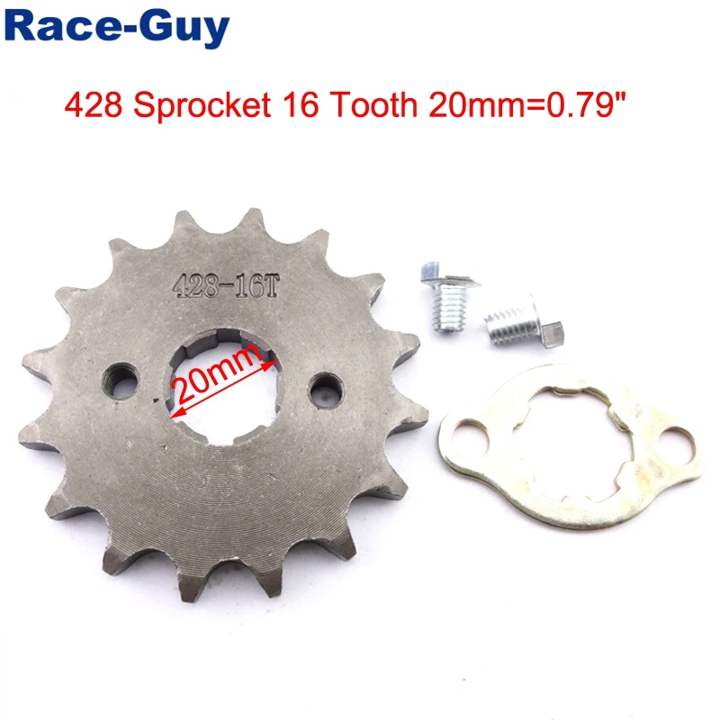 428 16 Зуб 20 мм передняя цепная Звездочка для 50cc 70cc 90cc 110cc 125cc 140cc 150cc 160cc двигатель ATV