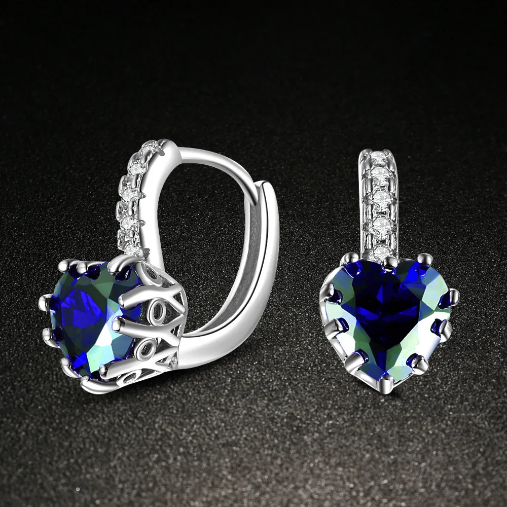 Серьги женские из серебра пробы с кристаллом | Украшения и аксессуары