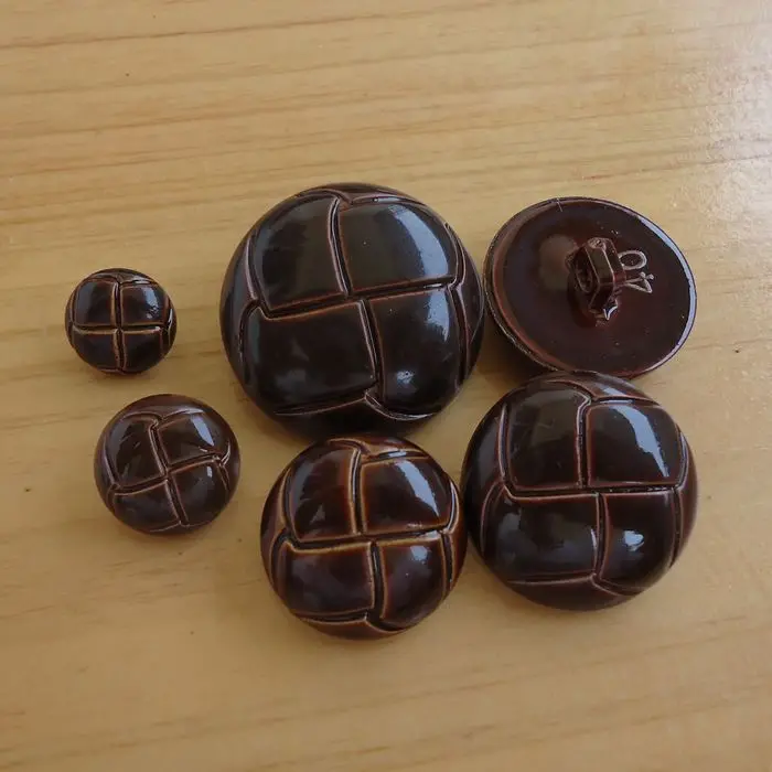 Винтажная купольная нашивка для пальто из искусственной кожи темно-коричневая