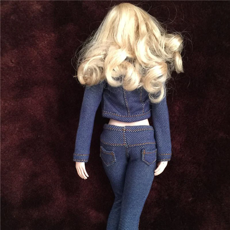 

1/6 Deep Blue Denim Coat and Pants Trousers Models for 12'' Action Figures Bodies Accessories