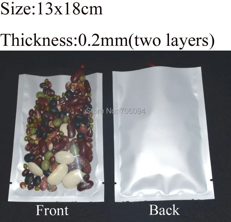 

200pcs 13x18cm Clear+Pearl White Plastic bag,hot sealing Reflective Pearl film Plastic bag,Polybag,Gift Package